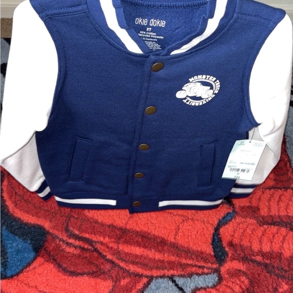 Okie Dokie Blue and White Jacket